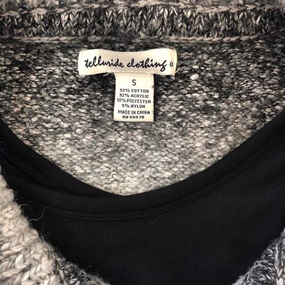 Telluride clothing Gray & white striped Cardigan - Picture 3 of 5